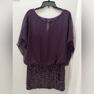 Xscape Purple Dress (Eggplant)